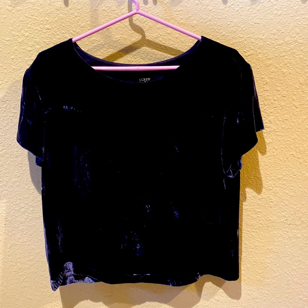 J Crew Velvet Flutter Sleeve blouse size medium